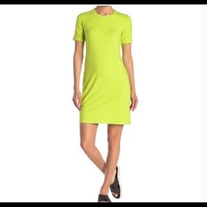 Theory Cherry B2 Tee Shirt Dress Neon Green Size M. New without tags.